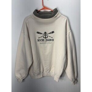 Vintage Gear For Sports Men’s Nautical ROCHE HARBOR Cream Pullover Sweater  Sz 8